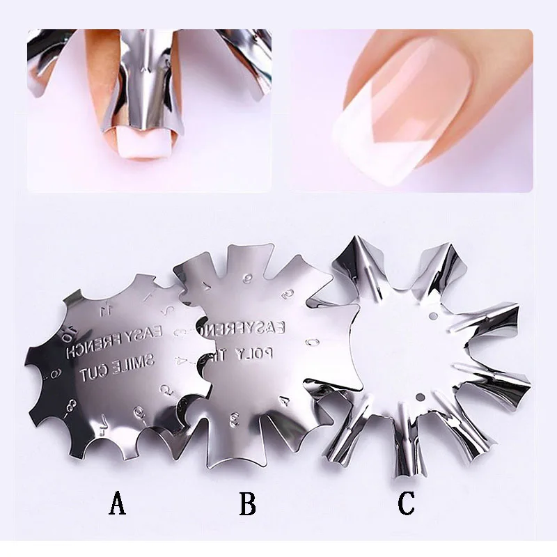 

Nail Art Steel Template Stainless Steel Template Nail Art Tools for Painting Acrylic Nails French Nail Template P3