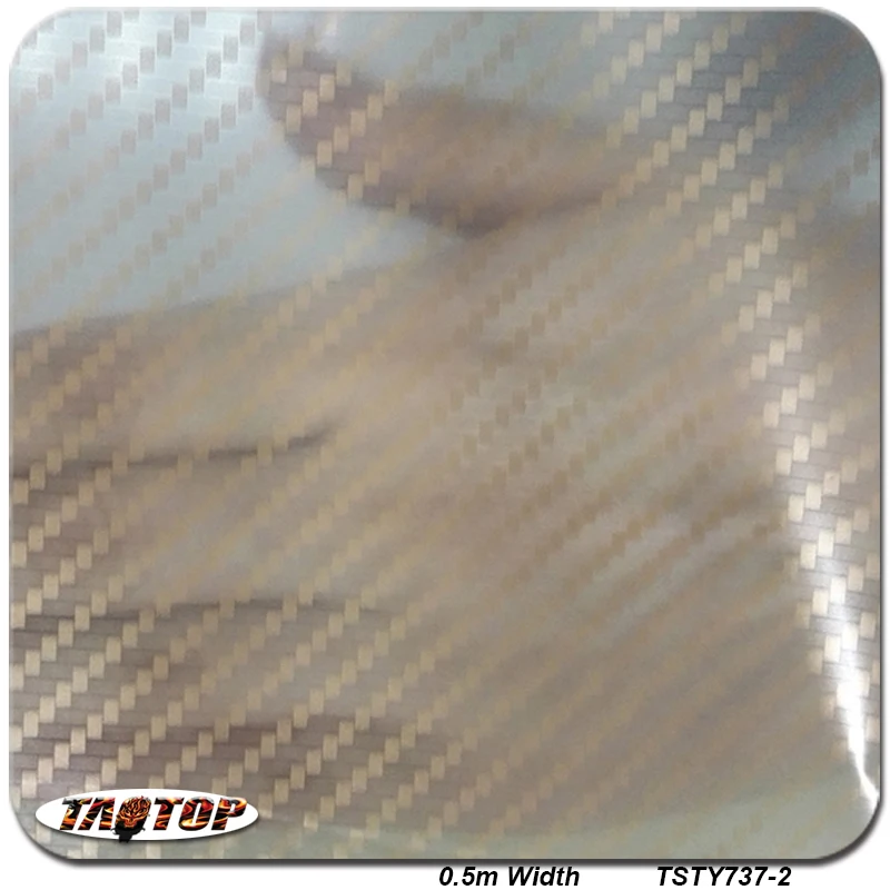 

iTAATOP TSTY737-2 0.5m 10m New Rose Gold Transparent Carbon Fiber Pattern Hydrographic Water Transfer Printing Film