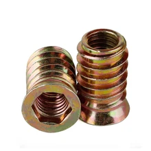 20pcs lot M6 M8 Zinc Alloy Iron Inside Carbon Steel Hex Socket Drive Insert Nuts Threaded