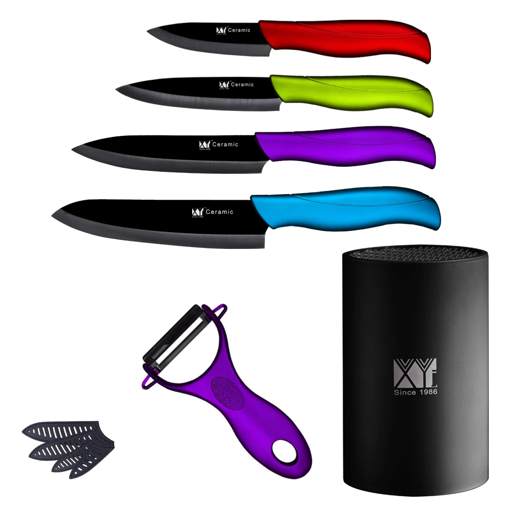 XYj Brand Fashion Fruit Vegetable Ceramic Knife 3 4 5 6 New Ceramic Kitchen Knife Sets