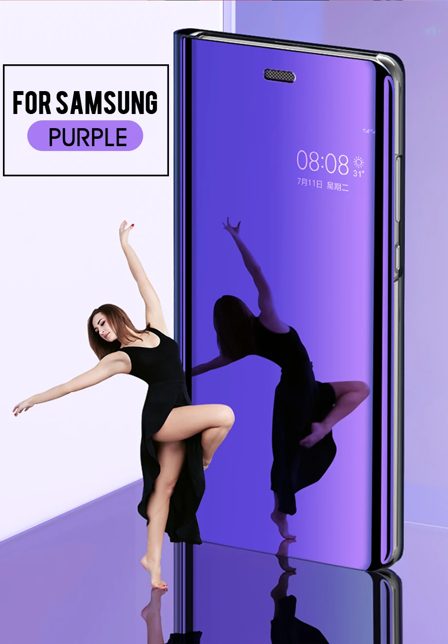 Умный зеркальный флип-чехол для samsung Galaxy A30 A50 A10 S8 S9 Plus Note 9 8 чехол для A3 A5 A7 A6 A8 плюс S7 крышка чехол s