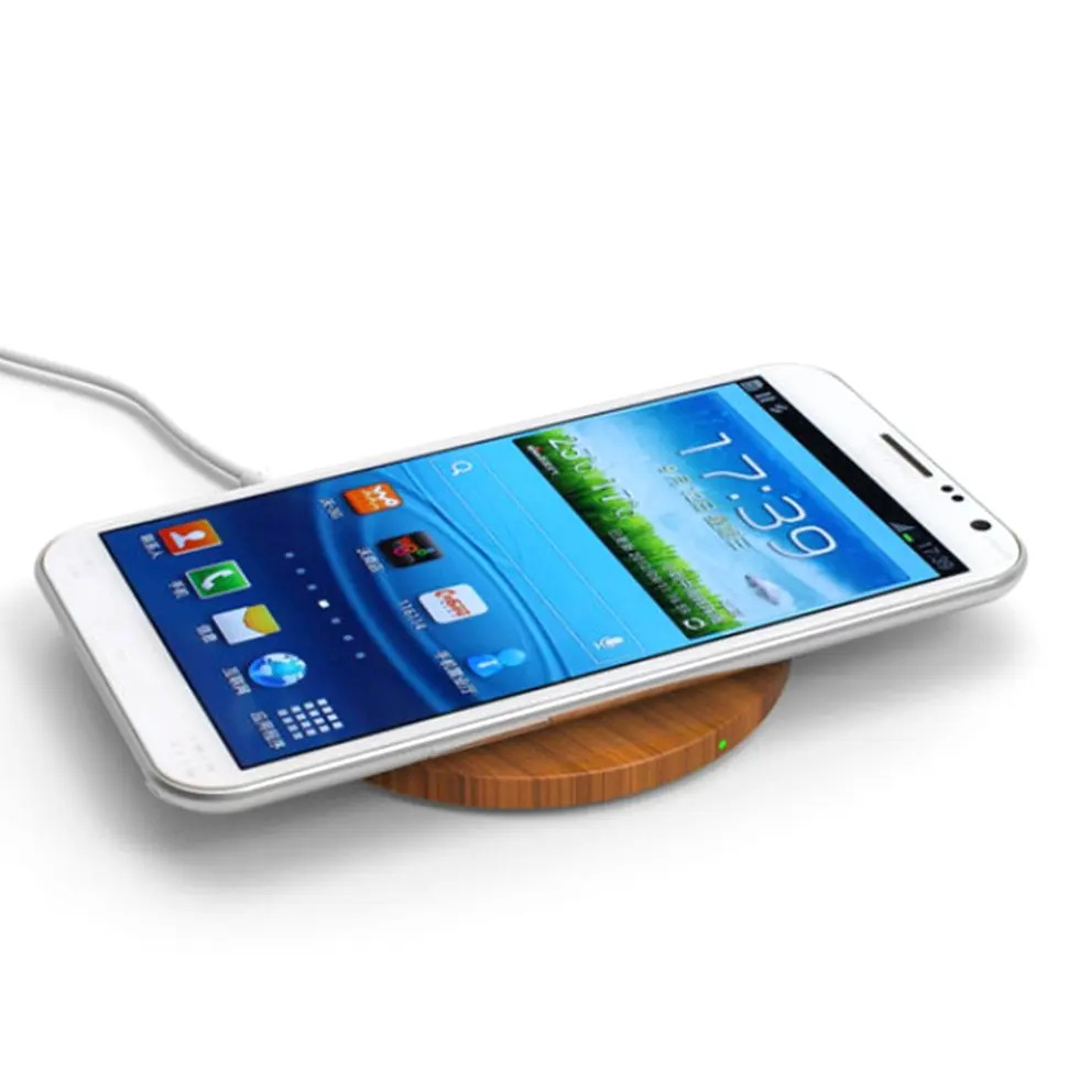 

Wireless Qi Charger Bamboo Charger Round Shape Charger For iPhoneX For iPhone 8