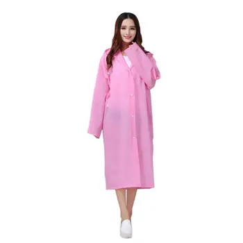 

2018 new Adult waterproof hooded raincoat translucent scrub thick waterproof rain jacket cloak outdoor girls