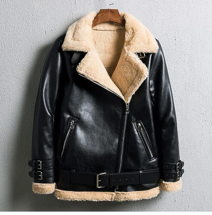 Зимняя теплая куртка из искусственной кожи и замши, женские мотоциклетные кожаные куртки, пальто с мехом, женская верхняя одежда, женская одежда - Цвет: black brown