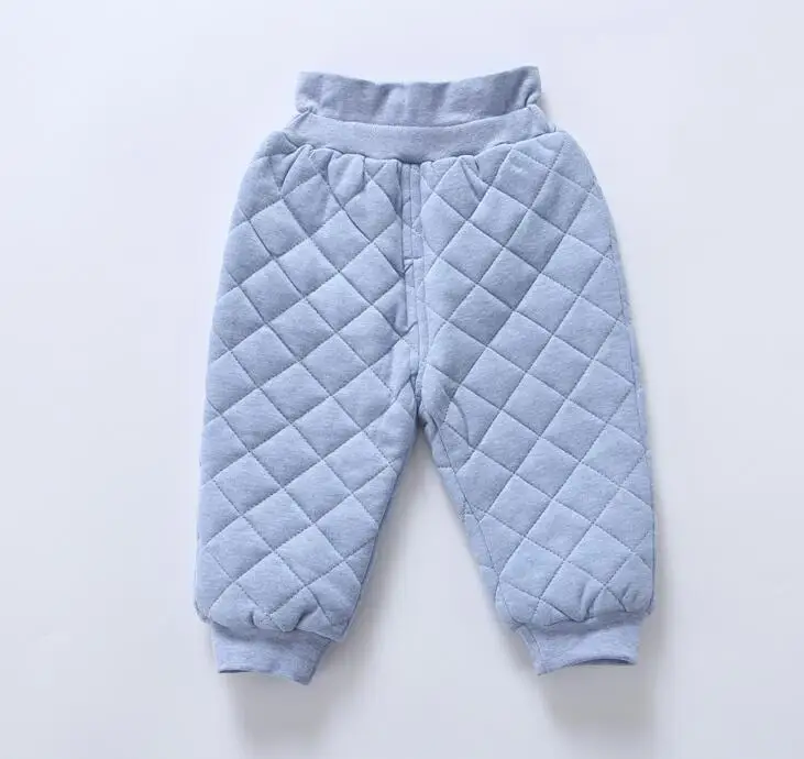 Одежда для малышей Зимние теплые штаны для маленьких девочек штаны из хлопка для маленьких мальчиков детские штаны стеганые детские штаны с высокой талией - Цвет: melange blue