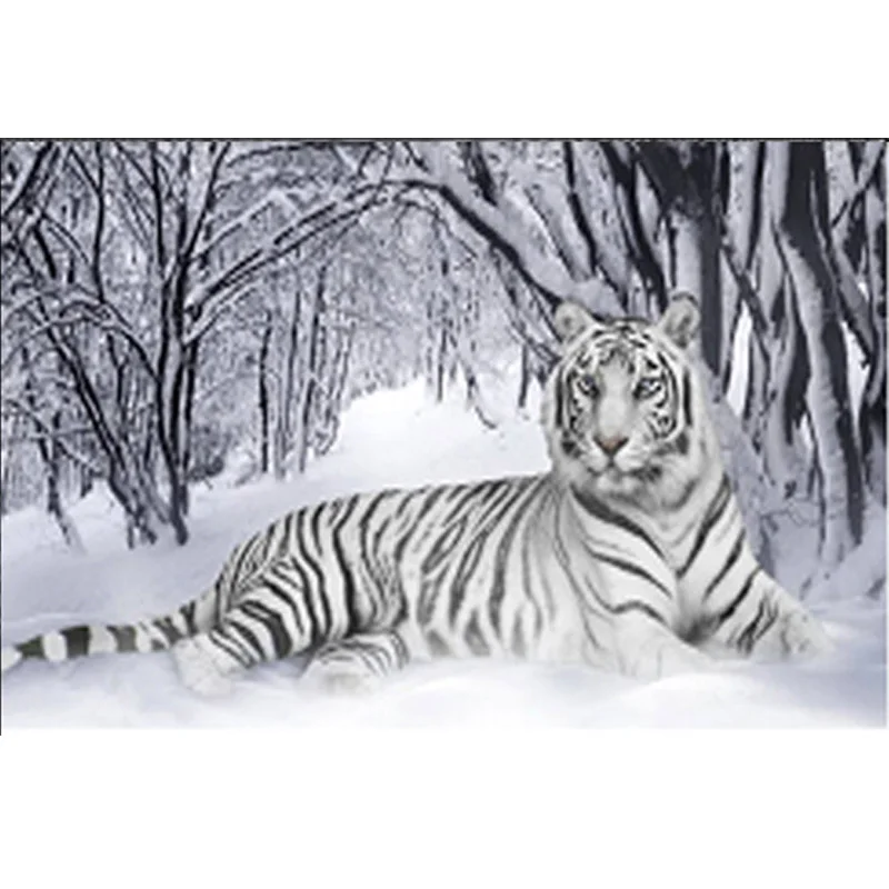 

DIY Tiger diamond painting animal dimaond embroidery full tiger diamond painting mosaic full round drill black white tiger