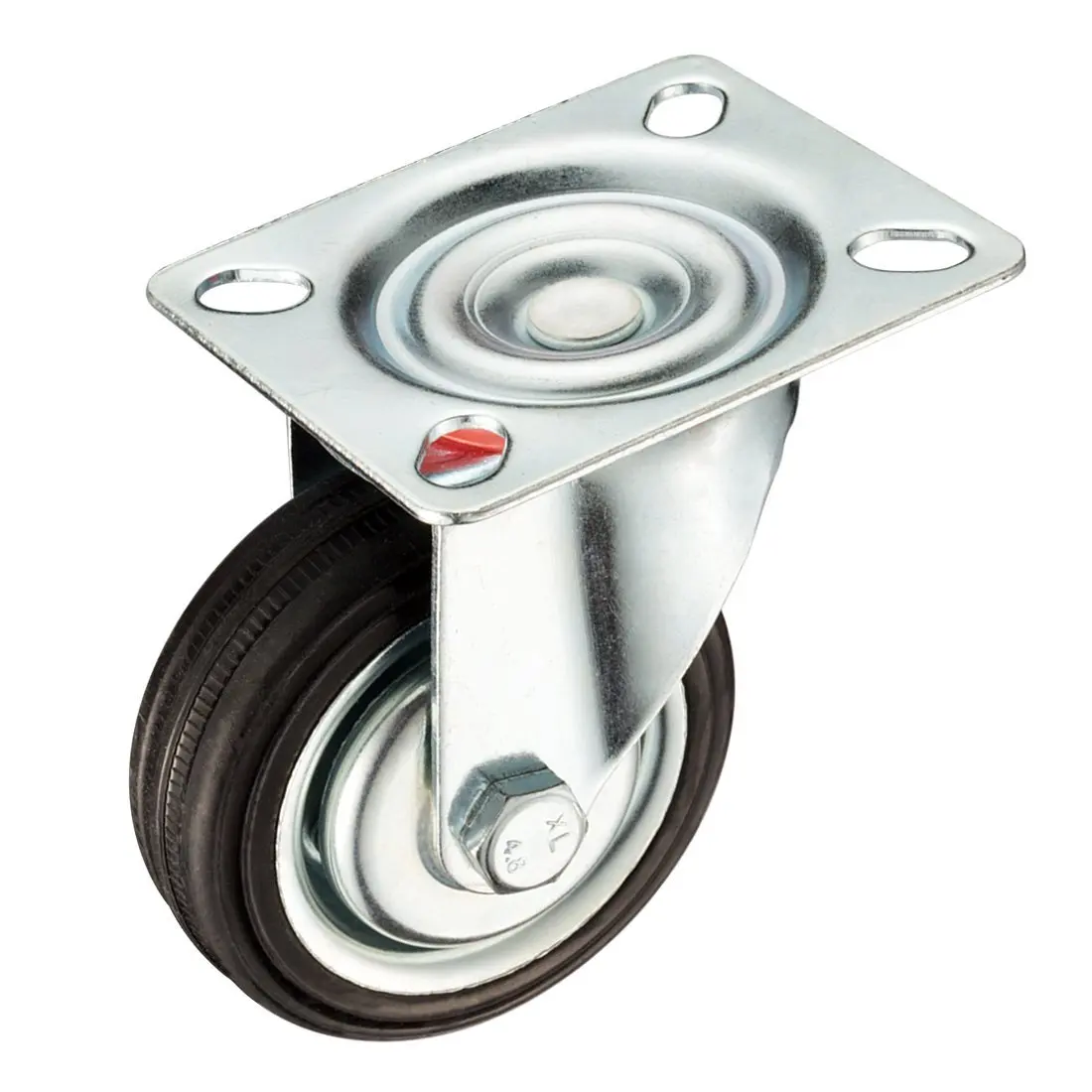

3-inch Rubber Swivel Caster Wheel, 360 Degree Top Plate, 110 lbs. Load Capacity