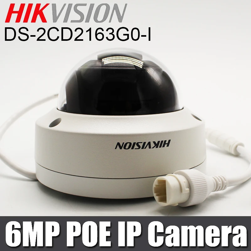 

Hikvision 6mp IP camera DS-2CD2163G0-I replace DS-2CD2185FWD-I poe H.265 IP67 security camera IR30m Fixed Dome Network Camera