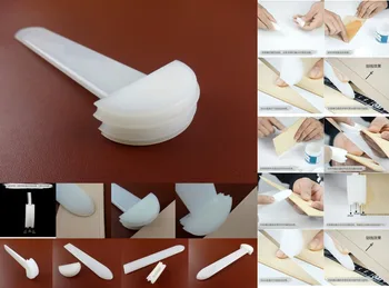 

1set Leather Craft Plastic Bone Folder Slicker & Creaser 3-in-1 Leather Tool Awl Slicker Burnisher Polisher Button Creaser Punch