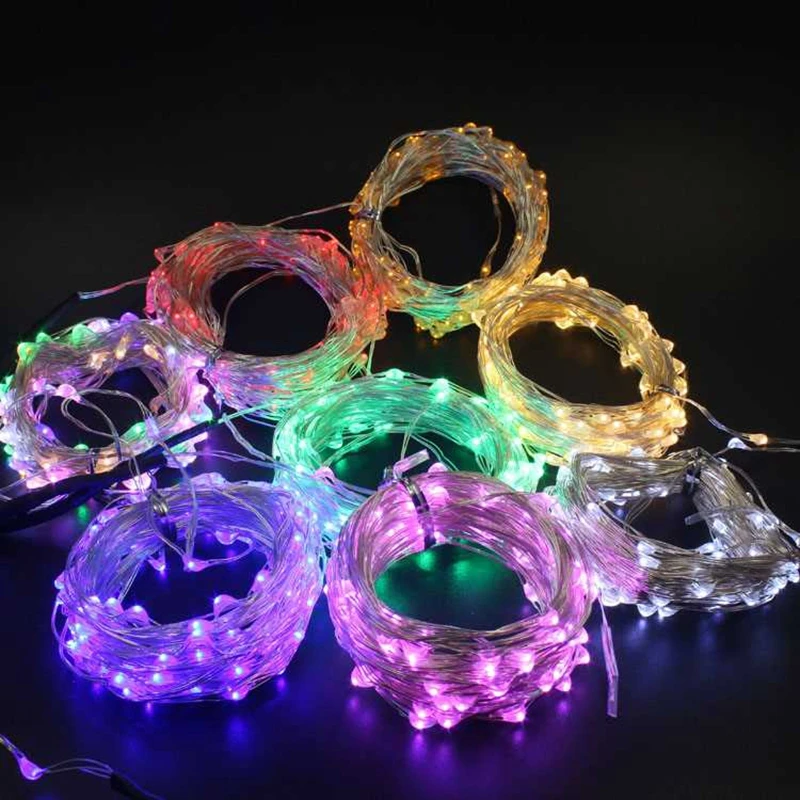 

10 m 20 m waterproof DC5V silver copper wire lamp home garden party Christmas New Year wedding decoration USB power supply