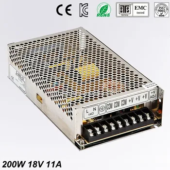

18V 11A 200W Switching switch Power Supply For Led Strip Transformer 110V 220V AC to dc SMPS with Electrical Equipment