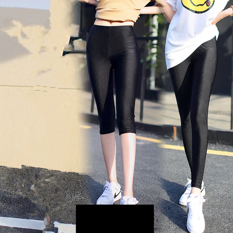 

Women's black polyester leggings neon spandex leggings ladies high waist stretch skinny spandex leggings women