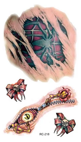 Rocooart поддельные татуировки Хэллоуин террор рана временная татуировка Реалистичная кровяная Татуировка травма шрам Татуировка наклейка лезвие бритвы 3D - Цвет: RC-218