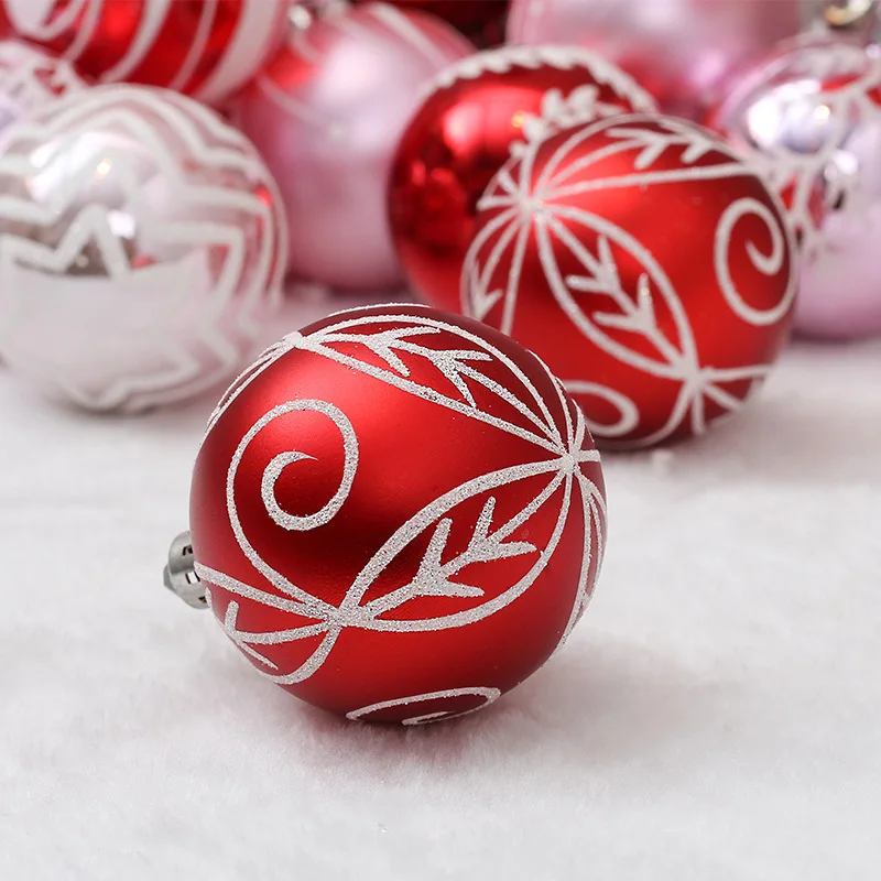 24 шт., 6 см, рождественские шары ручной работы, подвесные шары для рождественской елки, украшения для рождественских шаров, вечерние украшения для свадьбы