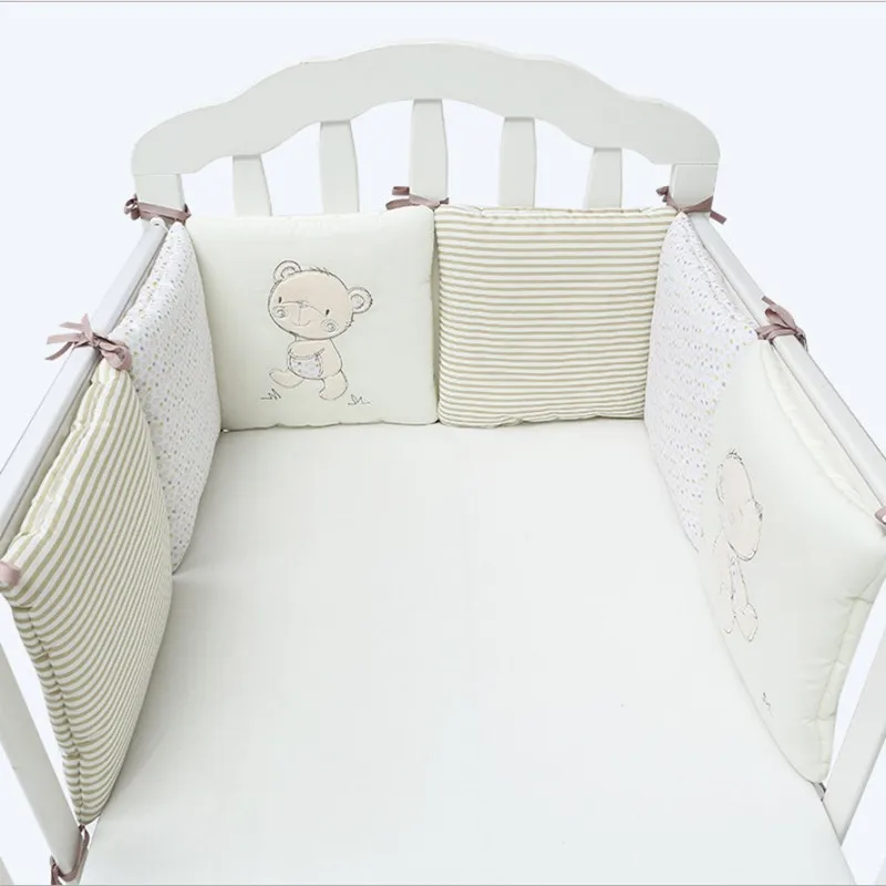 6Pcs/Lot Baby Bed Bumper in the Crib Cot Bumper Baby Bed Protector Crib Bumper Newborns Toddler Bed Bedding Set