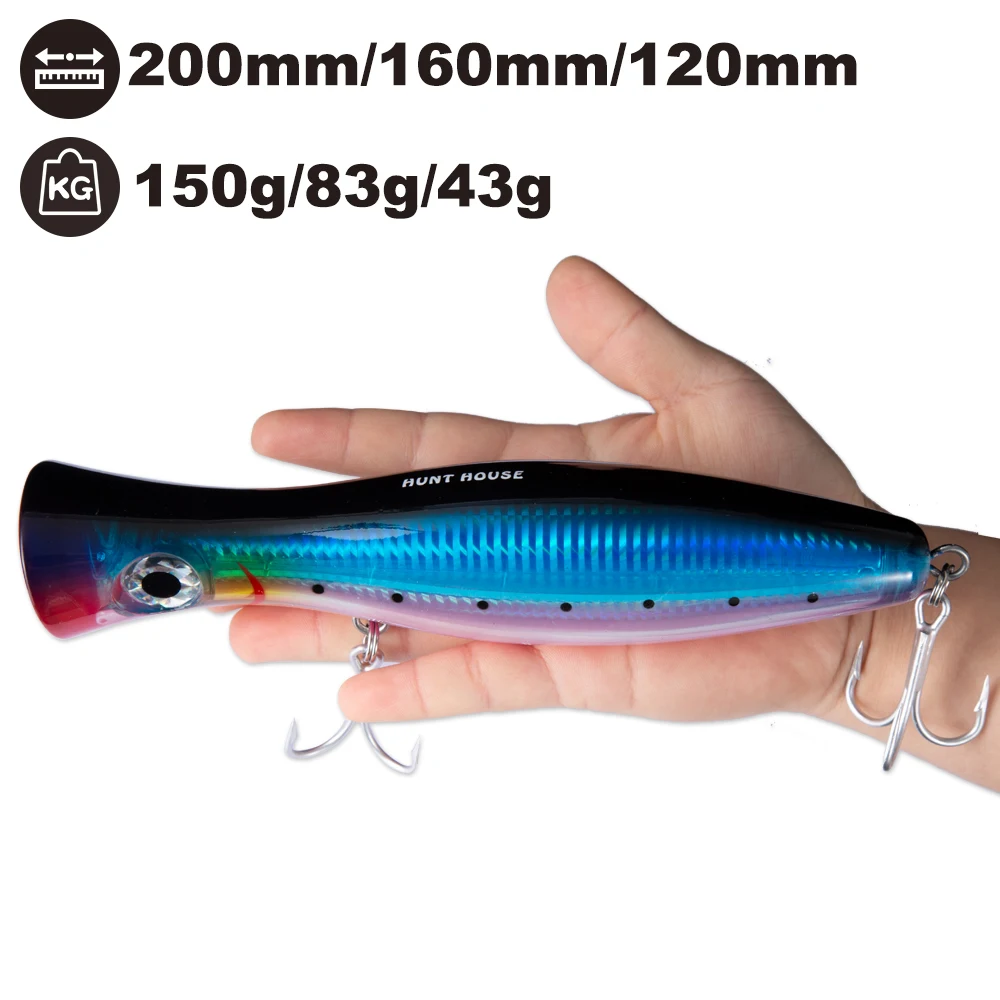 Details about   Fishing Lure Big Popper Loud Sound Bluefish Topwater Hard Bait Tackle Wobbler