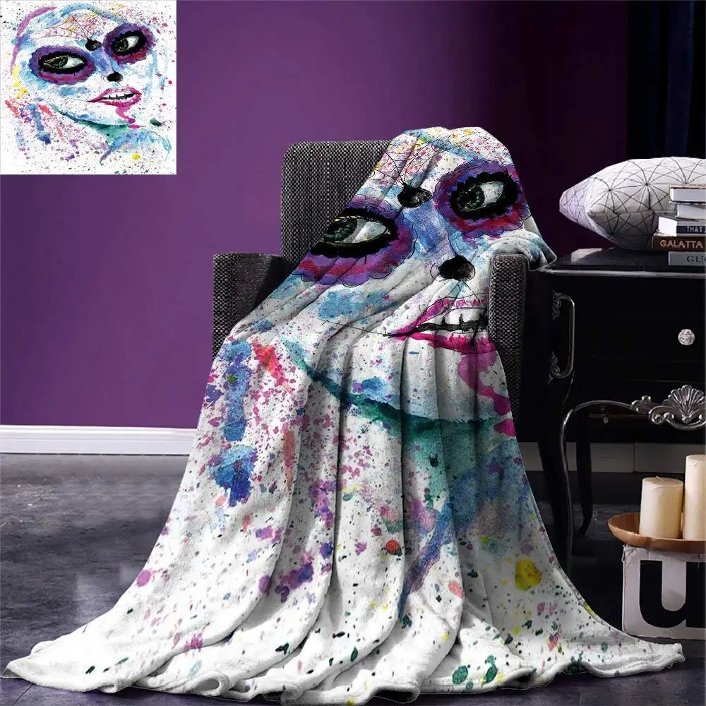 Trippy Throw Blanket Sexy Woman Eyes with Eyelash Unusual Style Fashion Icon Modern Design Print Warm Microfiber Blanket