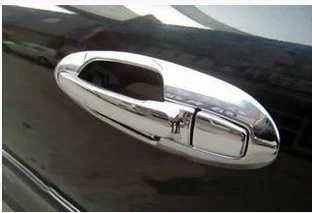 

New Chrome Car Door Handle + Cup Bowl Cover Trim With Two Keyholes For Hyundai Sonata 2002 2003 2004 2005 Free Shipping