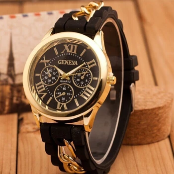 2020 New Famous Brand Gold Alloy Chain Geneva Casual Quartz Watch Women Silicone Watches Relogio Feminino Wristwatches Hot Sale casual watch geneva unisex quartz watch men women wristwatches fashion sports watches rose gold silicone watches dropship