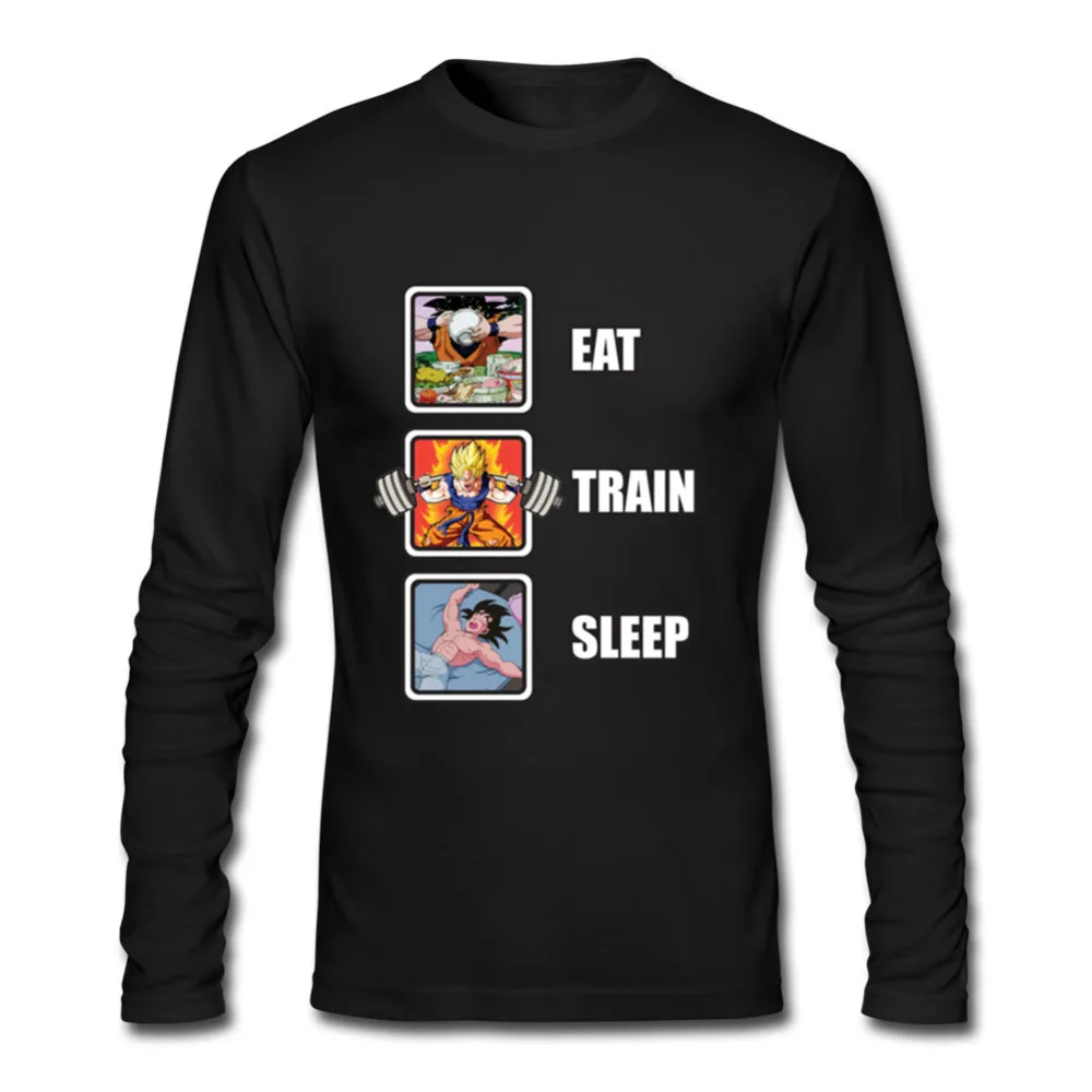 

Hot Sell Programmer dragon ball-Eat Train Sleep Goku Repeat 3d Long Sleeve Man O-Neck TShirt Funny Adult Winter T Shirts t-shirt