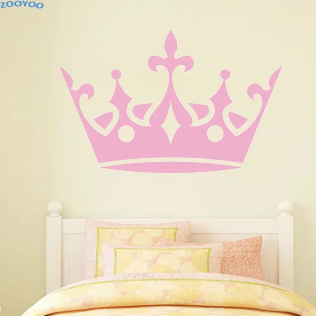Zooyoo Large Crown Wall Sticker Home Decor Princess Decal Zooyoo Large Crown Wall Sticker Home Decor Princess Decal Removable Bedroom Decoration For S