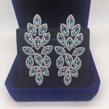 

Luxury AAA Cubic Zirconia Stones Milky White Stone Drop Earrings For Women Brincos Jewelry