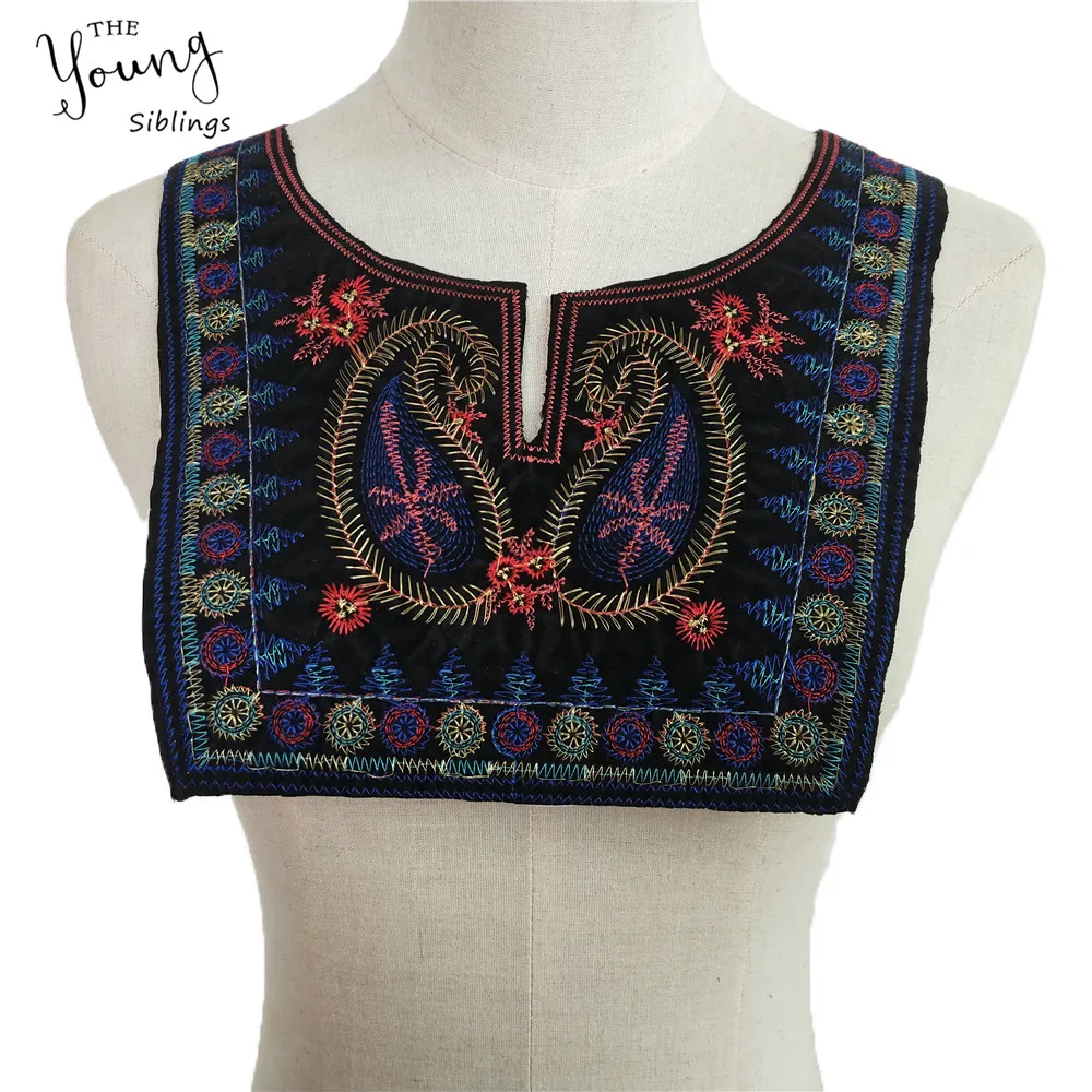 

New arrive Ethnic Style Lace Embroidery Fabric Dress Applique Shirt Sewing Trim DIY Lace Neckline Collar Clothing Accessories