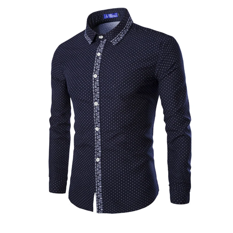 Discount sale Novelty Floral breasted men's shirts full sleeve M-2XL casual young man slim fit UK boy clothes free shipping