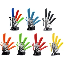 Набор керамических ножей Behokic 5 шт., 4 долговечных ножа с защитой от ржавчины, 1 Овощечистка с держателем для хранения сашими сосисок для фруктов и овощей