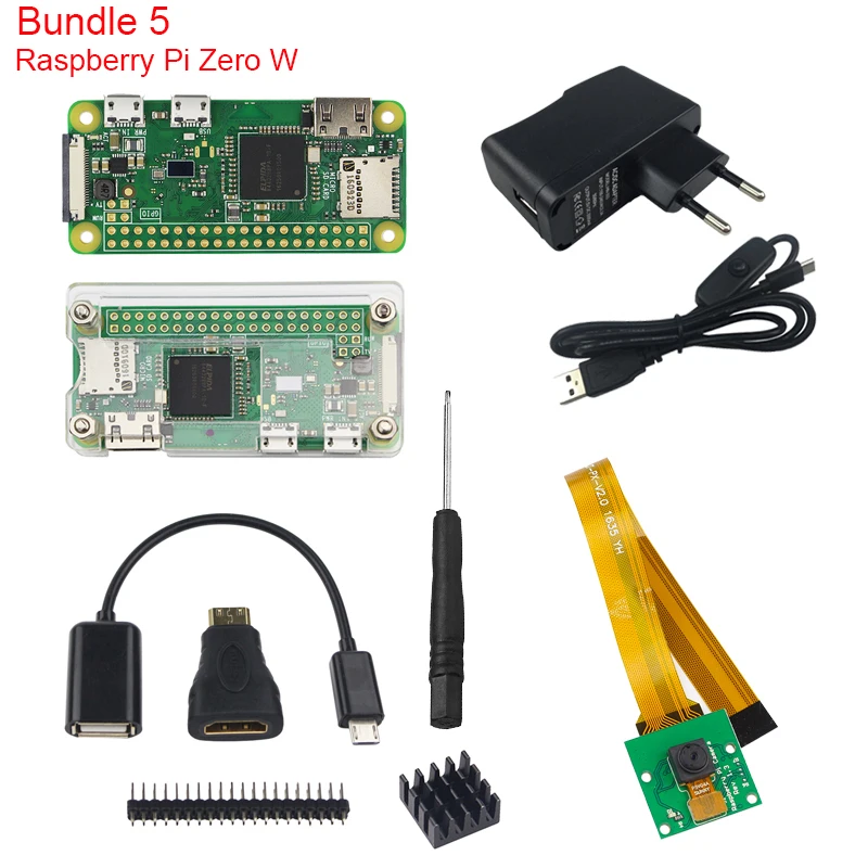 Raspberry Pi Zero W 1 3 Kit Official Case Camera Micro OTG Cable GPIO Header Mini