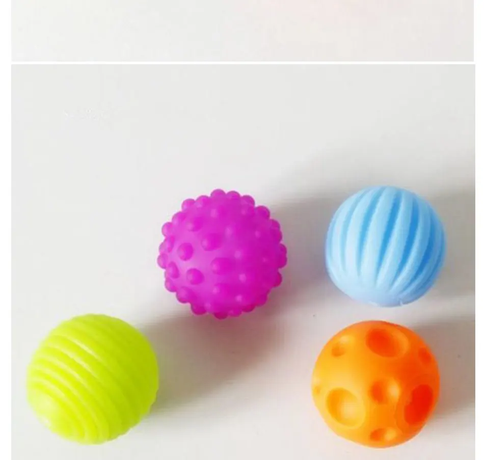 Textured Multi Ball Baby Set develop tactile senses Toy Baby Touch Hand Teether Ball Training Massage Soft stress Balls