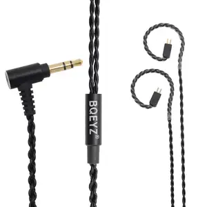 BQEYZ 0.78mm DIY Earphone Cable Upgrade In Ear Connector 3.5mm Glod Plug Removable Wire for Hybrid IEM Monitor