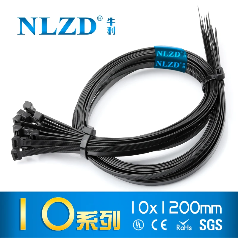 Black 4/" 3x100mm 100PCS Network Cable Cord Wire Tie Strap Zip Nylon Self-Lock