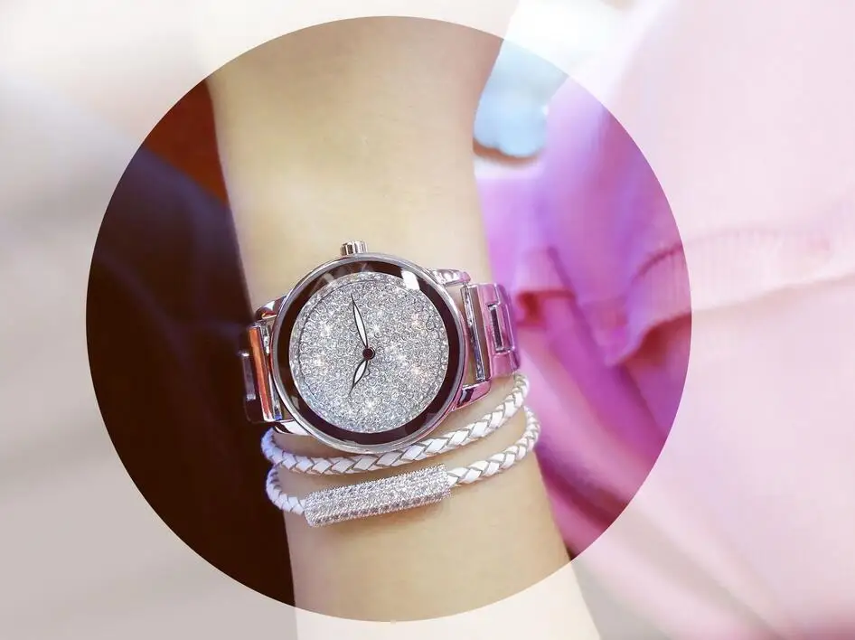 Роскошные женские часы с австрийскими кристаллами, ЖЕНСКИЕ НАРЯДНЫЕ часы, стразы из нержавеющей стали, серебряный золотой браслет, бриллиантовые Наручные часы