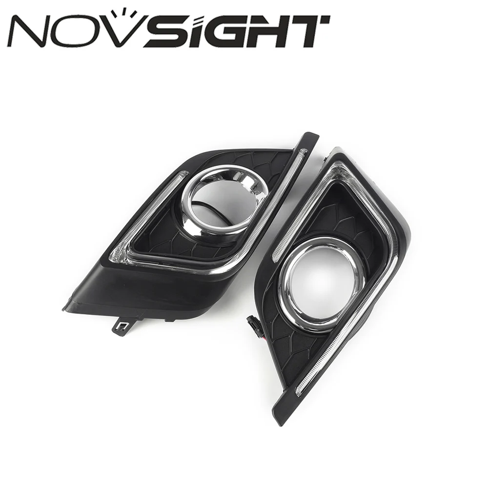 

NOVSIGHT 2pcs Set Car LED Light DRL Auto Daytime Running Light 12V Car Fog Lamp White For Nissan Sylphy 2016-2017 D25