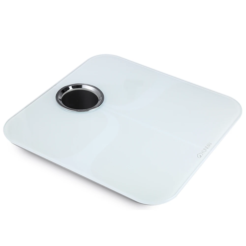 YUNMAI Premium M1301 Smart Body Fat Scale Bluetooth 4,0 приложение контроль композиции тела монитор 4,0 дюймов светодиодный экран - Цвет: White