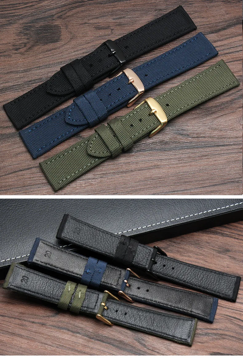 Нейлоновый кожаный ремешок для часов Omega для Rolexwatch Breitling Sport Watchstrap, цветной мужской браслет 18 мм 20 мм 22 мм 24 мм, инструмент