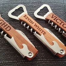 Свадебный подарок подружке невесты с деревянной ручкой открывалка для бутылок персонализированный подарок на день отца Заказная Выгравированная открывалка для пивных бутылок