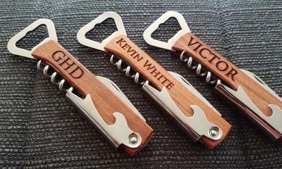

Wedding Bridesmaid Gift Wood Handle Bottle Opener Personalized Father's Day Gift Custom Engraved Beer Bottle Opener