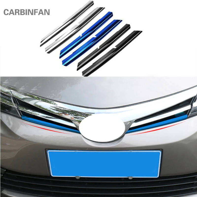 

Car Stainless Front Middle Grille Cover Trims Strips Car Engine Protection Stickers Styling For Toyota Corolla 2017 2018 C621