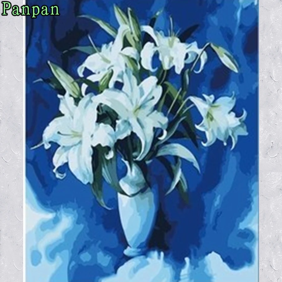 

Frameless Wall pictures for living room Wall Painting Flower Abstract Acrylic Paintings Painti by number Home Decor Murals Lily