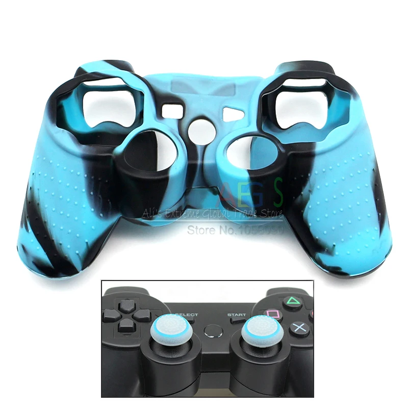 Силиконовый чехол камуфляжной расцветки для PS3 гелевый резиновый накладка с