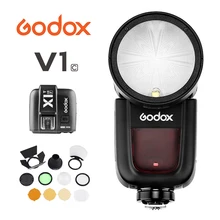 Auf lager!! Godox V1 V1C Blitzgerät TTL Li-Ion Runde Kopf Auf-Kamera Flash für Canon EOS Kameras mit AKR1 X1T XPRO