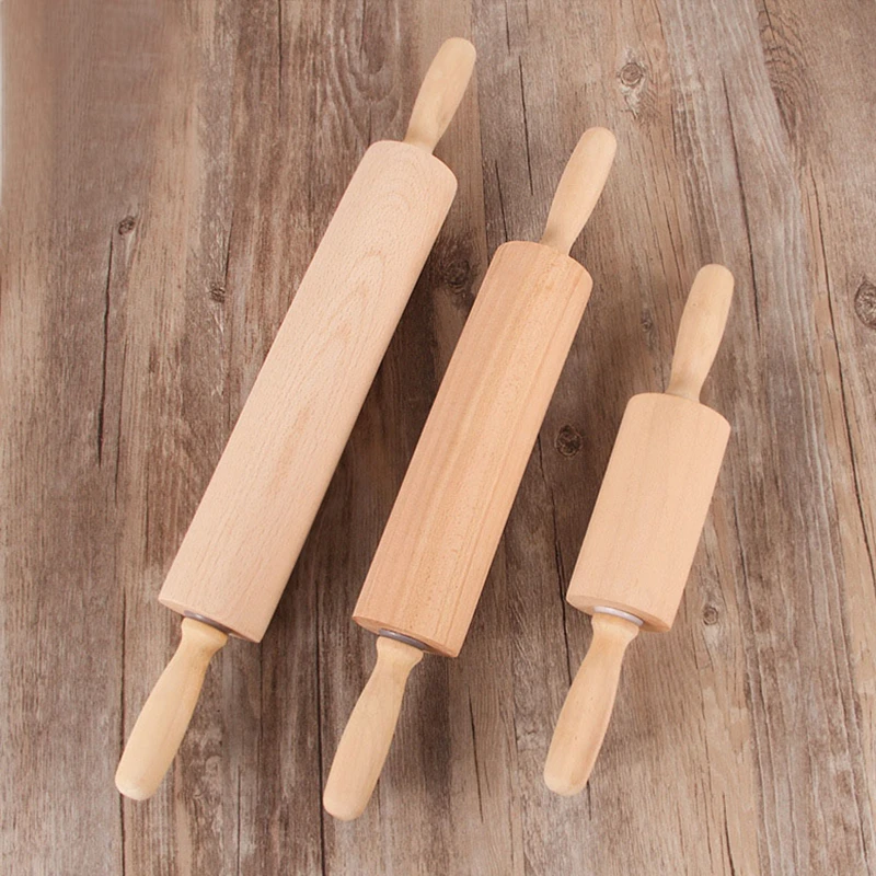 Beech Wood Flour Rolling Pin Baking Printless Dumpling Wrapper Baking