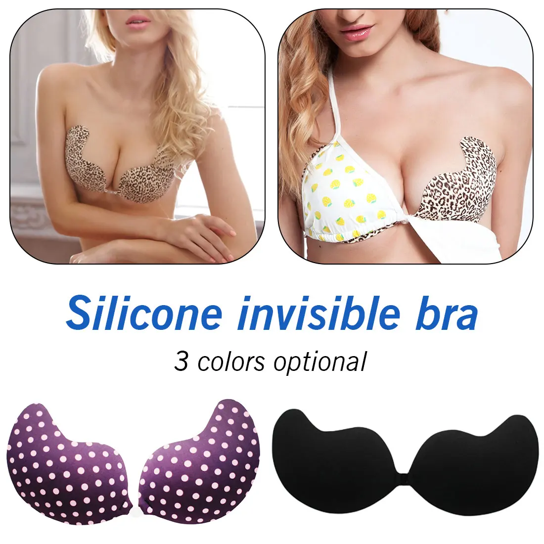 

1Pair Women Intimates Fly Bra Strapless Silicone Push Up Invisible Bra Self Adhesive Backless Bralette Plus Size Seamless Bras