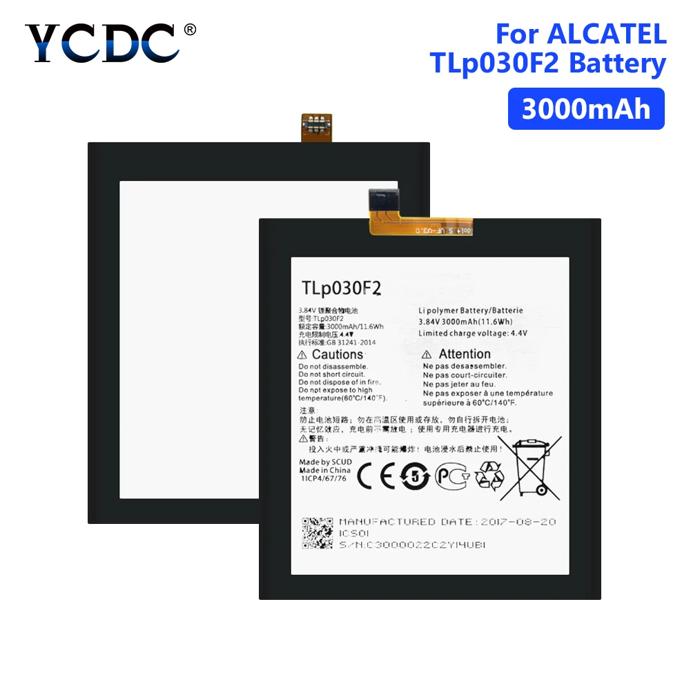 

3000mAh TLp030F2 Battery For Alcatel One Touch Idol 4S OT-6070 OT-6070K 6070Y Lithium Polymer Mobile Phone Batteries