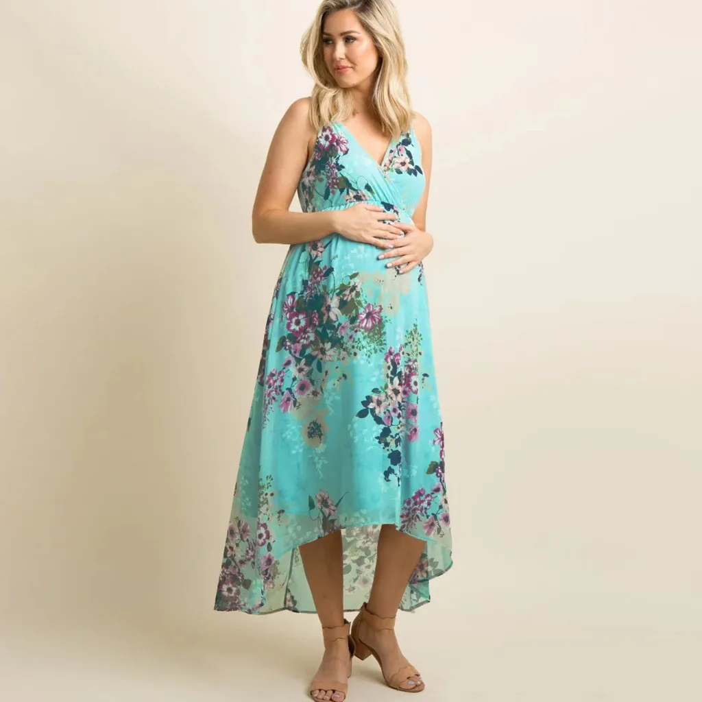 

Women Maternity Summer Plus Size Dresses For Photo Shoot Floral Pregnant Nursing Dress Photography Breastfeeding Party Dress