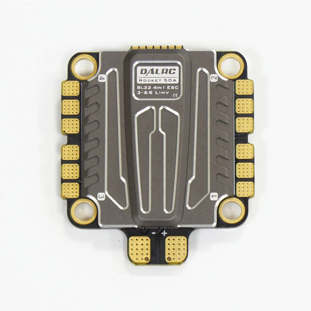 

DALRC Rocket 4in1 ESC 50A BLheli32 DShot 300-1200 / Multishot / OmeShot / PWM for DIY FPV cross racing quadcopter drone