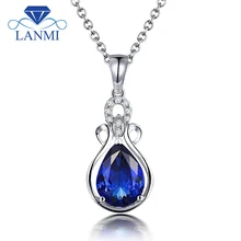 Винтажная Груша 7x9 мм, 14 к, белое золото, Бриллиантовая подвеска из танзанита, AAA, натуральный драгоценный камень, ювелирные изделия для женщин WP10B