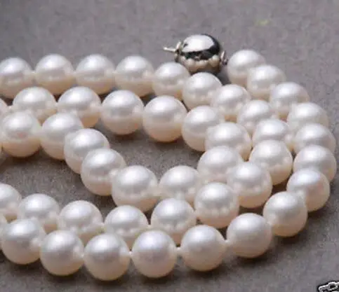 

AAA+ 9-10MM PERFECT WHITE ROUND SOUTH SEA PEARL NECKLACE 18" 14K GOLD CLASP